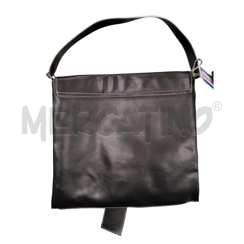BORSA DONNA NERA PELLE BORDO BIANCO FIORELLA RUBINO | Mercatino dell'Usato Chieri 2
