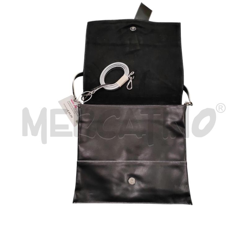 BORSA DONNA NERA PELLE BORDO BIANCO FIORELLA RUBINO | Mercatino dell'Usato Chieri 3