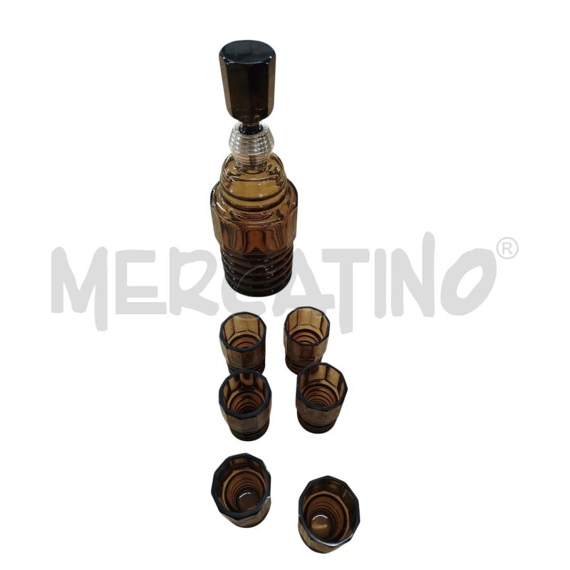 BOTTIGLIA VINTAGE CON 6 BICCHIERINI FUMÈ | Mercatino dell'Usato Chieri 3