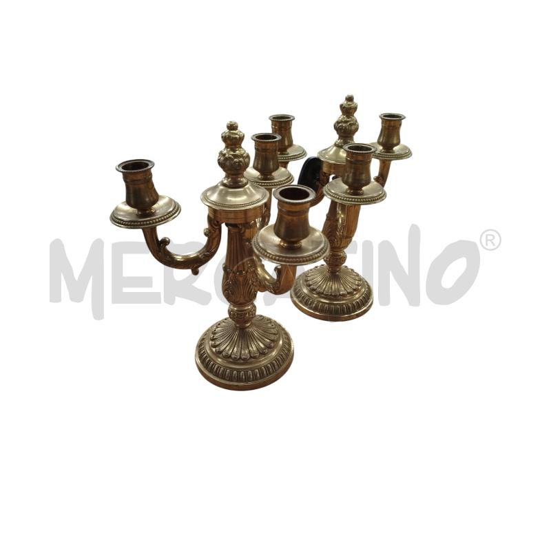 CANDELABRI PZ. 2 - 3 POSTI L'UNO OTTONE  | Mercatino dell'Usato Chieri 1