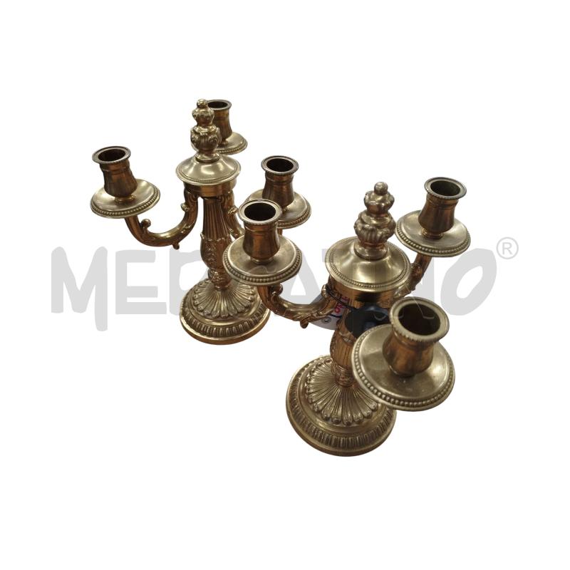 CANDELABRI PZ. 2 - 3 POSTI L'UNO OTTONE  | Mercatino dell'Usato Chieri 2