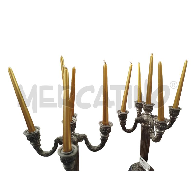 CANDELABRO COPPIA SBIANCATI 5 POSTI L'UNO | Mercatino dell'Usato Chieri 1