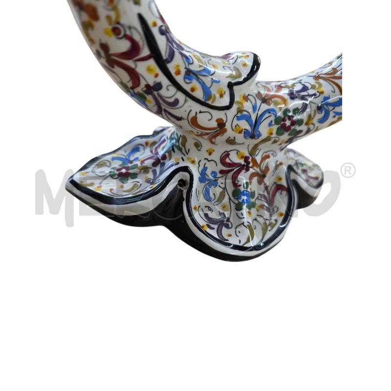 CANDELABRO IN CERAMICA LAVORATO FIORI  | Mercatino dell'Usato Chieri 3
