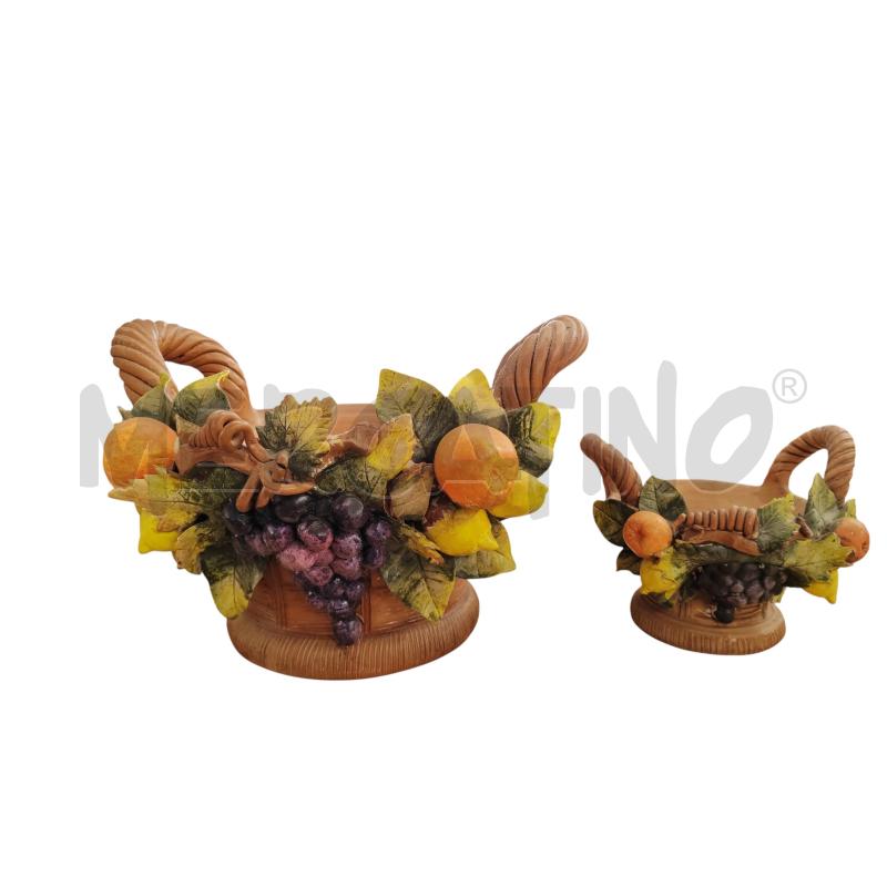 CESTINO PZ2 TERRACOTTA DECORAZIONE RILIEVO FRUTTA | Mercatino dell'Usato Chieri 1