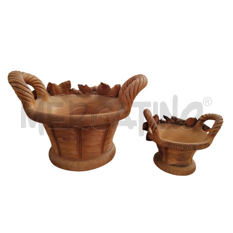 CESTINO PZ2 TERRACOTTA DECORAZIONE RILIEVO FRUTTA | Mercatino dell'Usato Chieri 2