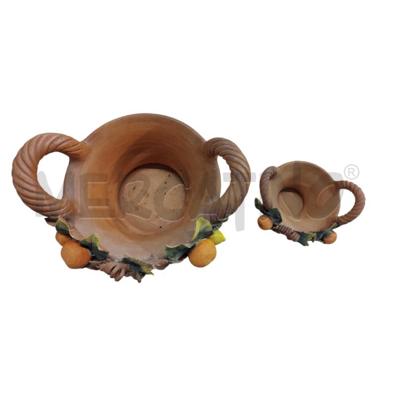 CESTINO PZ2 TERRACOTTA DECORAZIONE RILIEVO FRUTTA | Mercatino dell'Usato Chieri 3