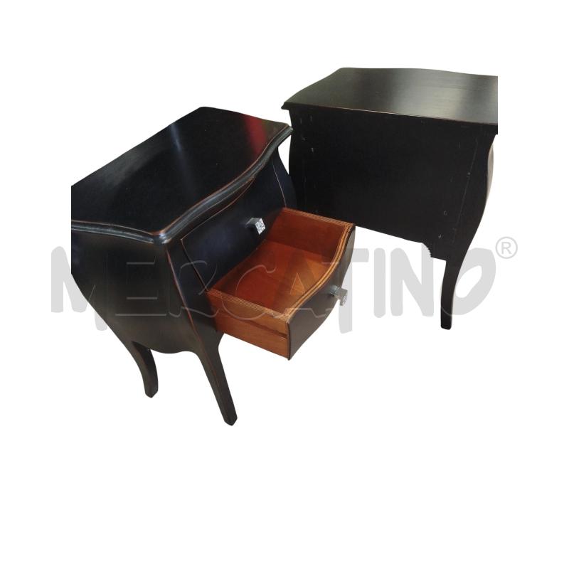 COMODINI COPPIA NERO 2 CASSETTI POMELLO STRASS PLASTICA | Mercatino dell'Usato Chieri 3