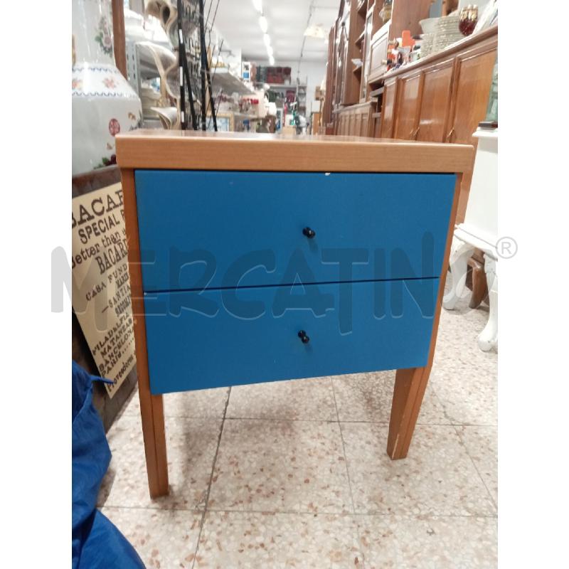 COMODINO LEGNO 2 CASSETTI LEGNO BLU | Mercatino dell'Usato Chieri 1