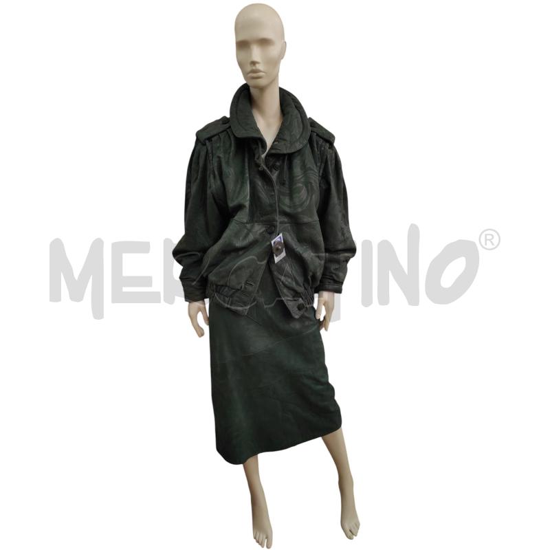 COMPLETO DONNA VERDE PELLE GIACCA+GONNA | Mercatino dell'Usato Chieri 1