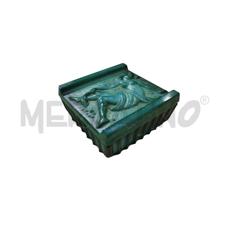 CONTENITORE MALACHITE VERDE LAVORATO CON VARI DIFETTI | Mercatino dell'Usato Chieri 1