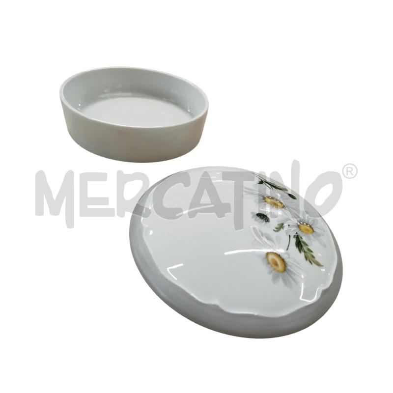 CONTENITORE TONDO BORDO GRIGIO FIORI GIALLI LE ROY LIMOGES | Mercatino dell'Usato Chieri 1