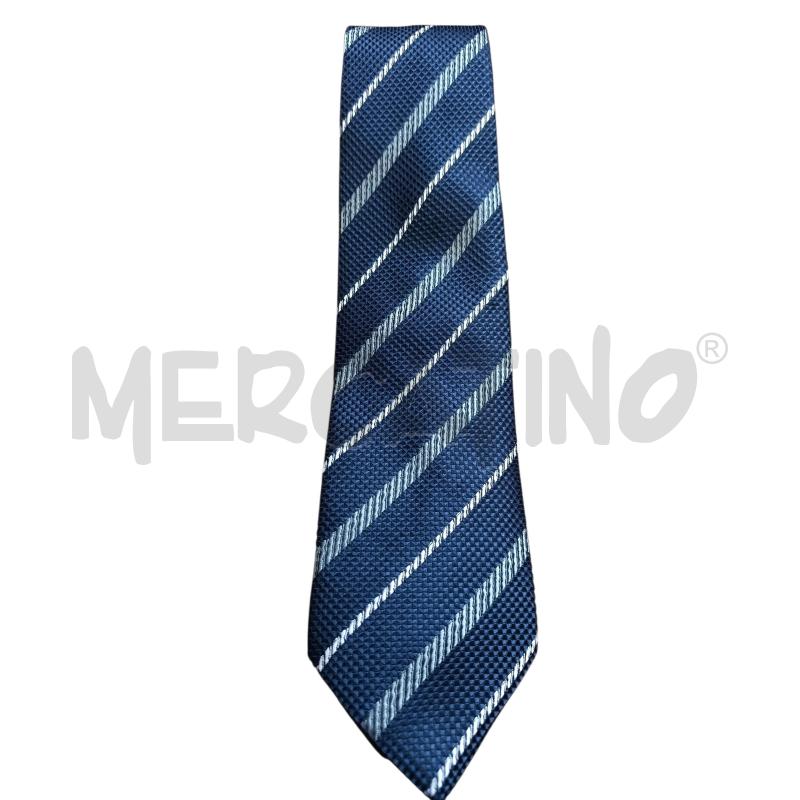 CRAVATTA BLU RIGHE BIANCHE GRI VERSACE | Mercatino dell'Usato Chieri 1