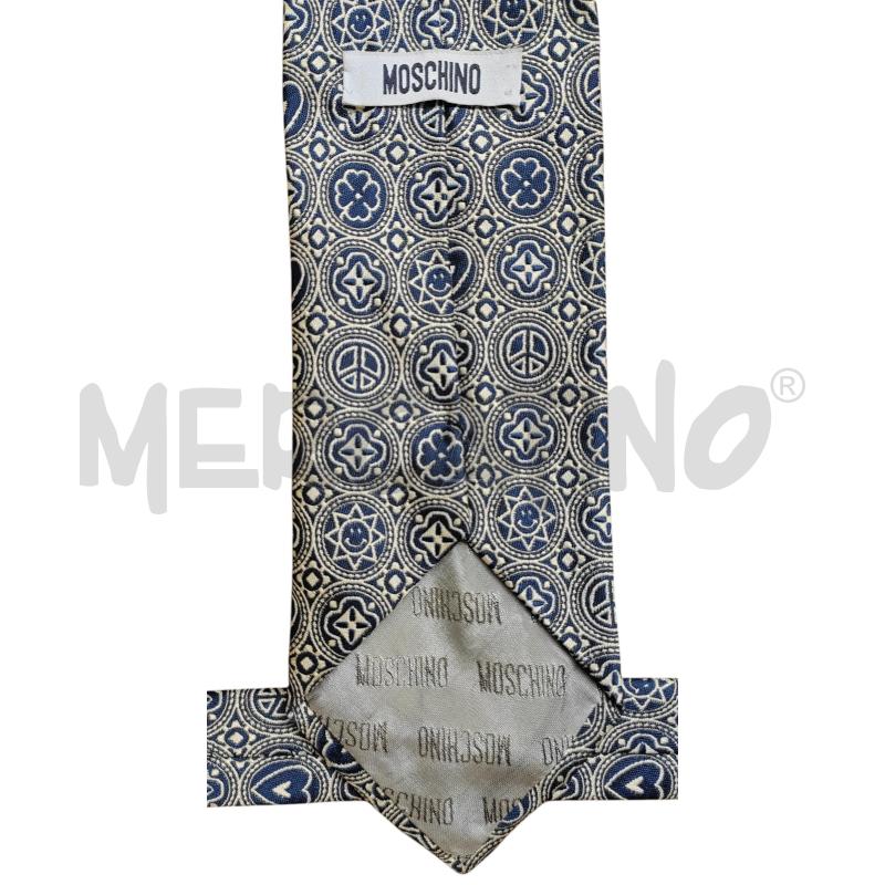 CRAVATTA MOSCHINO BLU CUORE QUADRIFOGLIO BEIGE | Mercatino dell'Usato Chieri 2