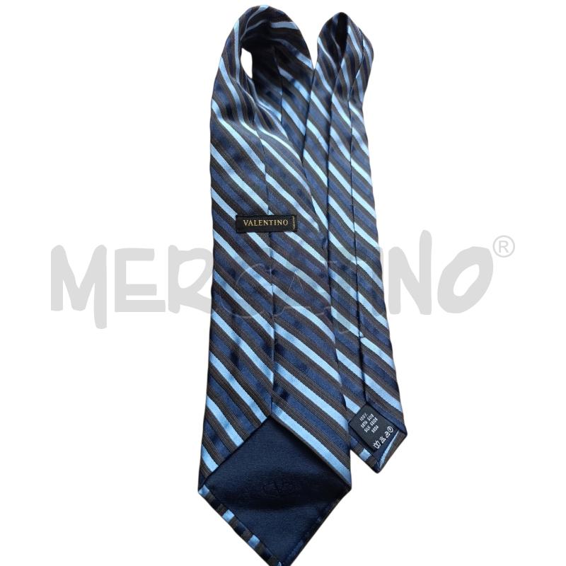CRAVATTA RIGHE BLU AZZURRO VALENTINO | Mercatino dell'Usato Chieri 2