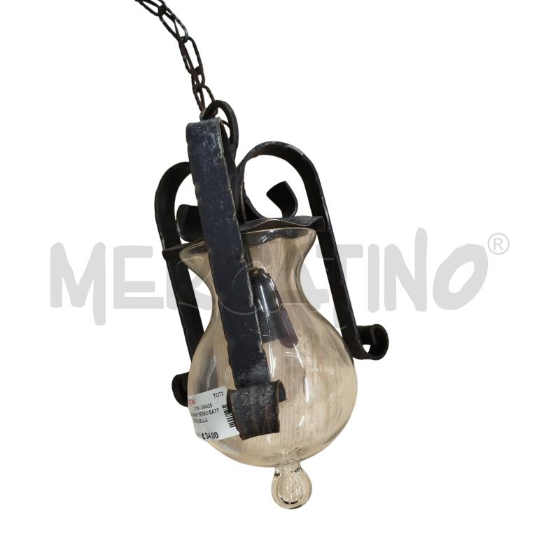 LAMPADARIO FERRO BATTUTO VETRO BOLLA PARTE INFERIORE | Mercatino dell'Usato Chieri 1