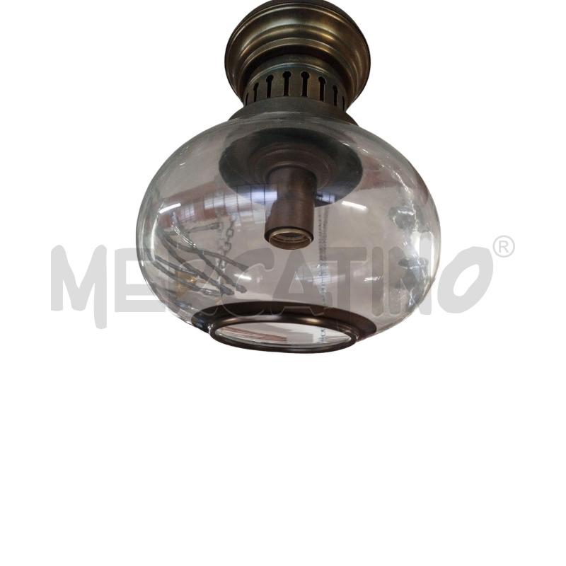 LAMPADARIO PALLA VETRO BORDO E PARTE ALTA OTTONE  | Mercatino dell'Usato Chieri 2