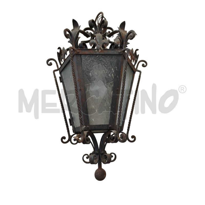 LAMPADARIO  D'EPOCA FERRO BATTUTO VETRI | Mercatino dell'Usato Chieri 2
