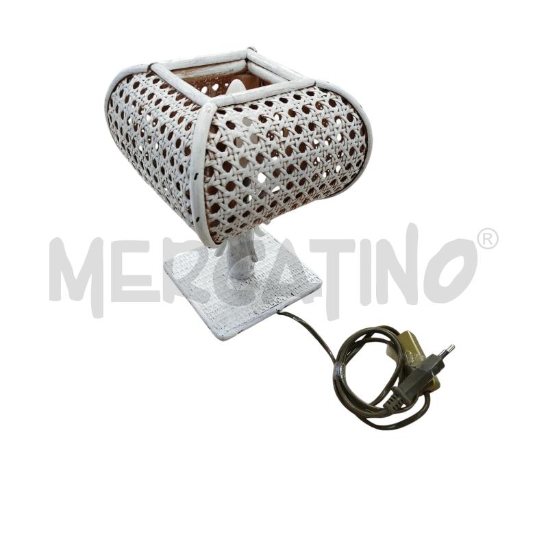 LAMPADA DA TAVOLO BIANCO BAMBOO LAVORATA | Mercatino dell'Usato Chieri 1