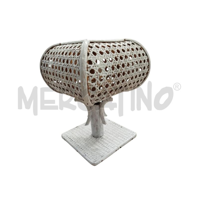 LAMPADA DA TAVOLO BIANCO BAMBOO LAVORATA | Mercatino dell'Usato Chieri 2