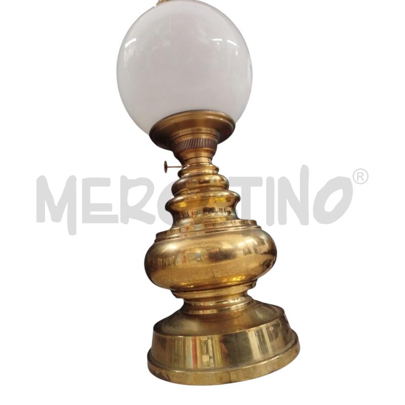 LAMPADA DA TAVOLO OTTONATA BOCCIA BIANCA | Mercatino dell'Usato Chieri 3