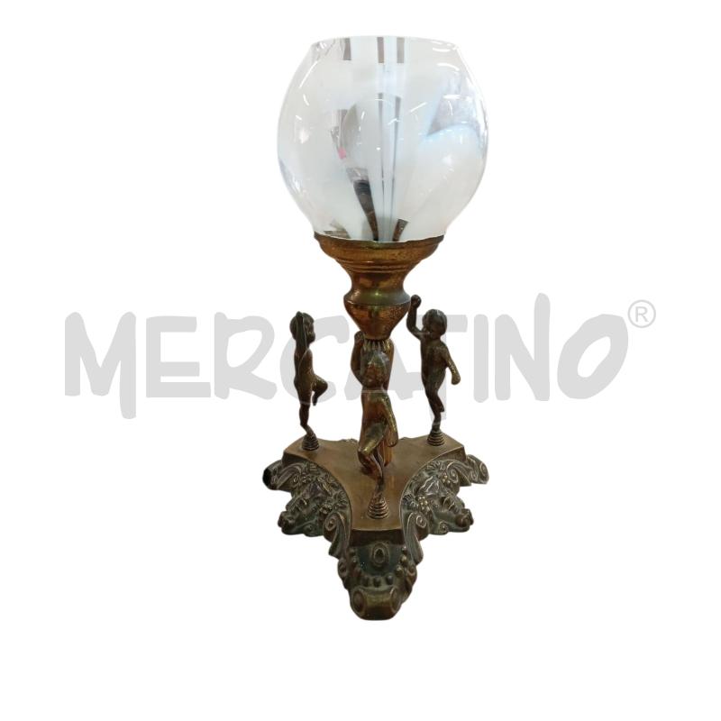 LAMPADA IN OTTONE COPPA IN VETRO BIANCO TRASPARENTE  | Mercatino dell'Usato Chieri 4