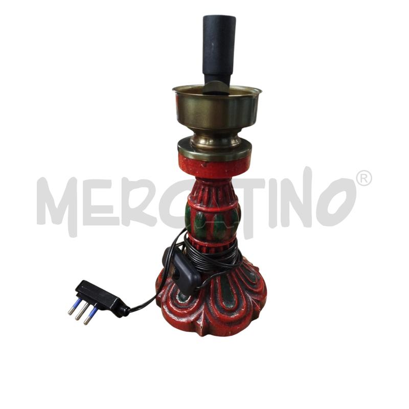 LAMPADA IN STILE NO PARALUME BASE ROSSA DEC VERDE | Mercatino dell'Usato Chieri 1