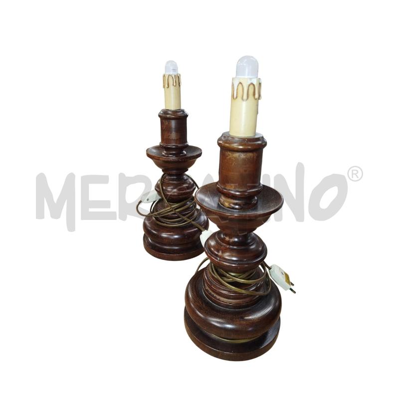 LAMPADA LEGNO DA MOBILE COPPIA | Mercatino dell'Usato Chieri 1