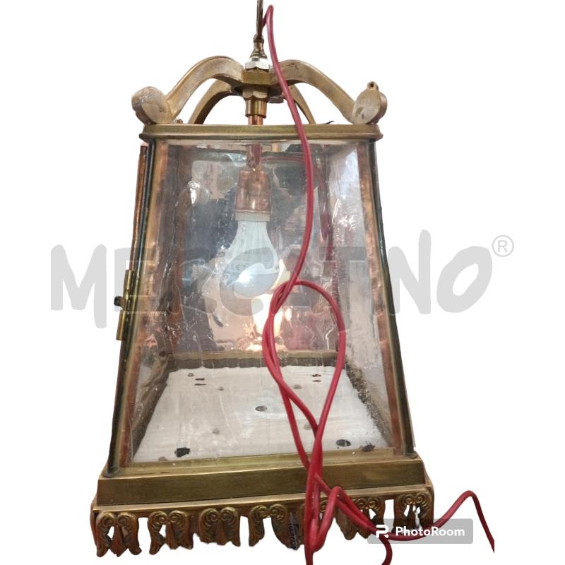 LAMPIONE GENOVA PRIMI DEL 1900 RAME OTTONE RIVISTO VETRI | Mercatino dell'Usato Chieri 2