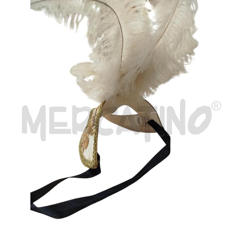 MASCHERA VENEZIANA CREMA ORO PIUME | Mercatino dell'Usato Chieri 2