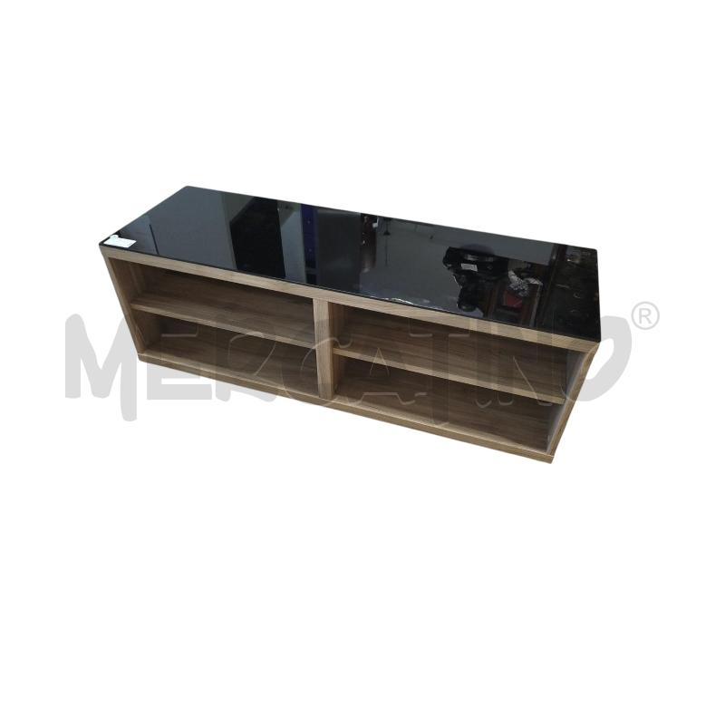 MOBILE TV MARRONE PIANO VETRO NERO | Mercatino dell'Usato Chieri 1
