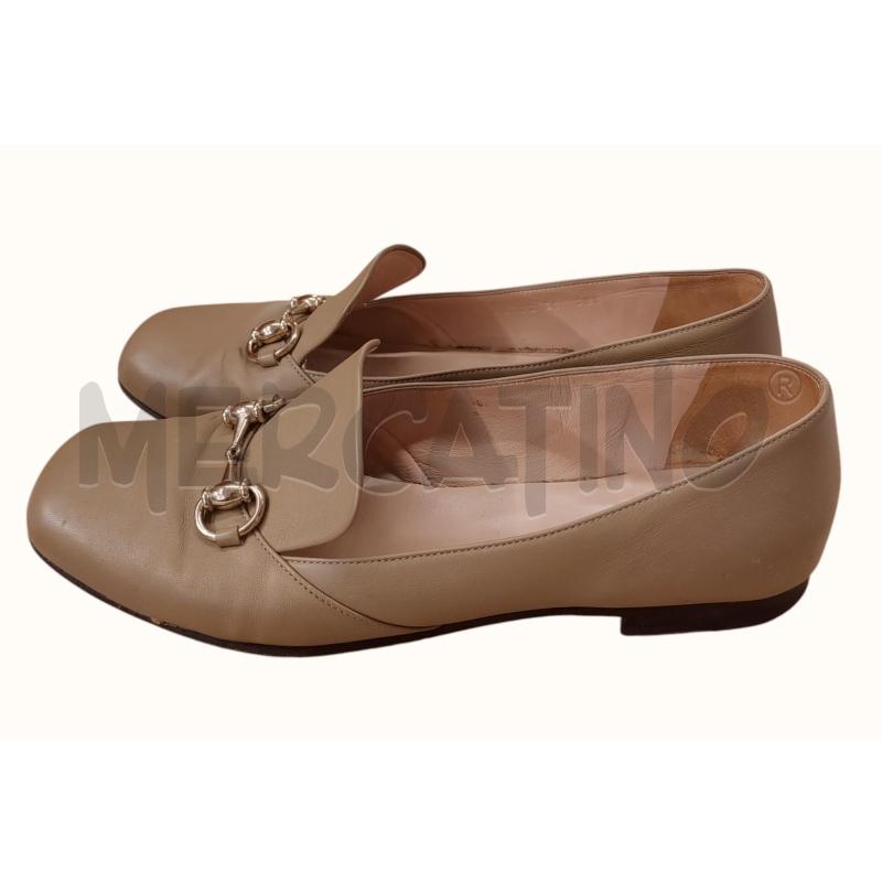 MOCASSINI DONNA GUCCI PELLE BEIGE CATENELLA DORATA | Mercatino dell'Usato Chieri 2