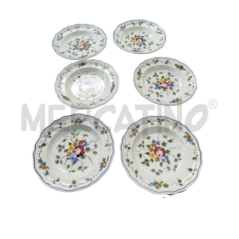 PIATTI PZ. 12 CON VASSOIO HAND PAINTED FRANCE | Mercatino dell'Usato Chieri 1