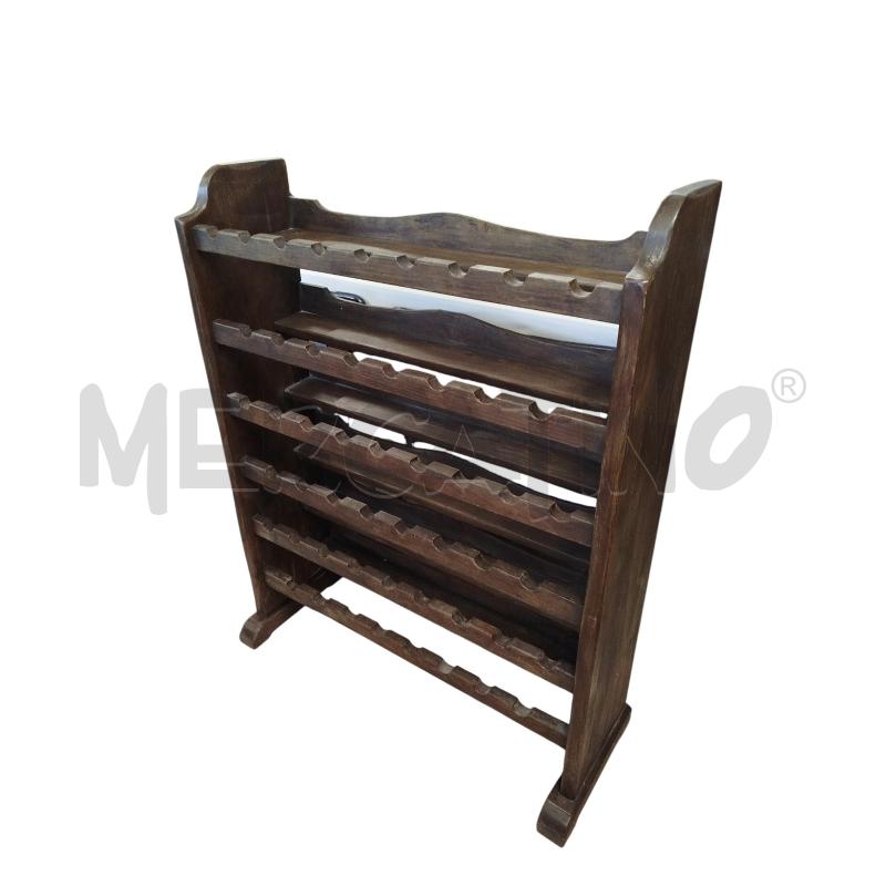 PORTA BOTTIGLIE LEGNO ARTIGIANALE 54 BOTTIGLIE | Mercatino dell'Usato Chieri 1