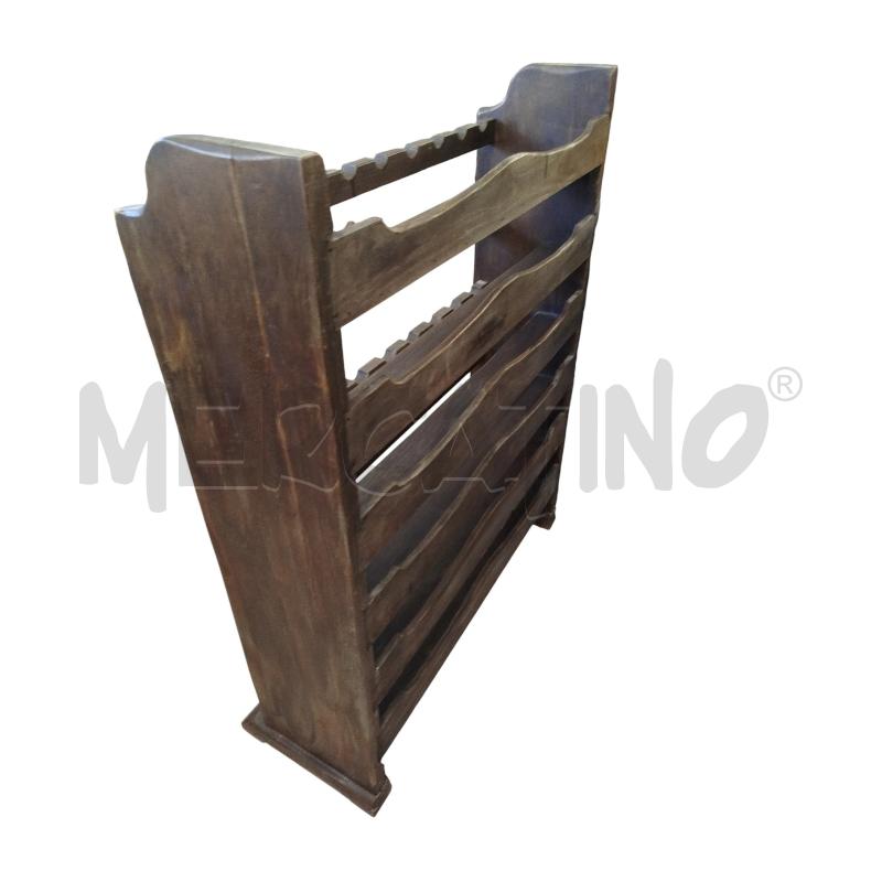 PORTA BOTTIGLIE LEGNO ARTIGIANALE 54 BOTTIGLIE | Mercatino dell'Usato Chieri 2