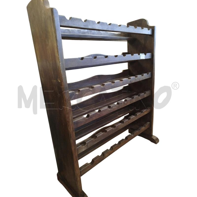 PORTA BOTTIGLIE LEGNO ARTIGIANALE 54 BOTTIGLIE | Mercatino dell'Usato Chieri 3