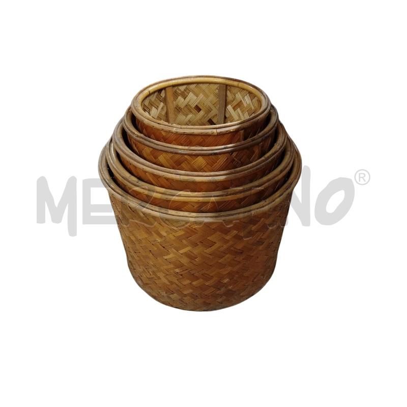 PORTA VASO 5PZ MIDOLLINO INTRECCIO CON RUOTE | Mercatino dell'Usato Chieri 1