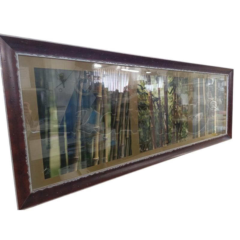 QUADRO CORNICE BIANCO MARRONE STAMPA BAMBOO | Mercatino dell'Usato Chieri 1