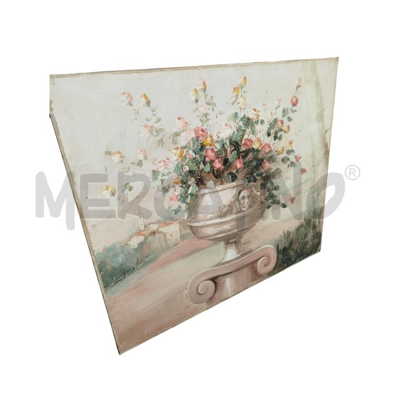 QUADRO DIPINTO 120X140 CM VASO DI FIORI SFONDO CHIARO | Mercatino dell'Usato Chieri 1