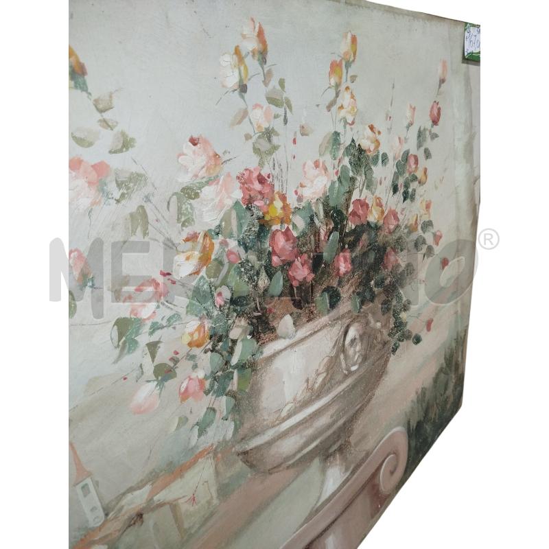 QUADRO DIPINTO 120X140 CM VASO DI FIORI SFONDO CHIARO | Mercatino dell'Usato Chieri 3