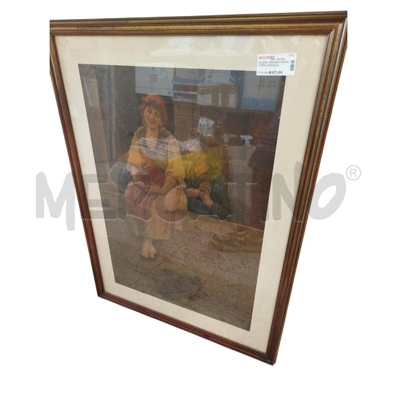 QUADRO GRANDE STAMPA COPPIA, RAGAZZA SEDUTA | Mercatino dell'Usato Chieri 1