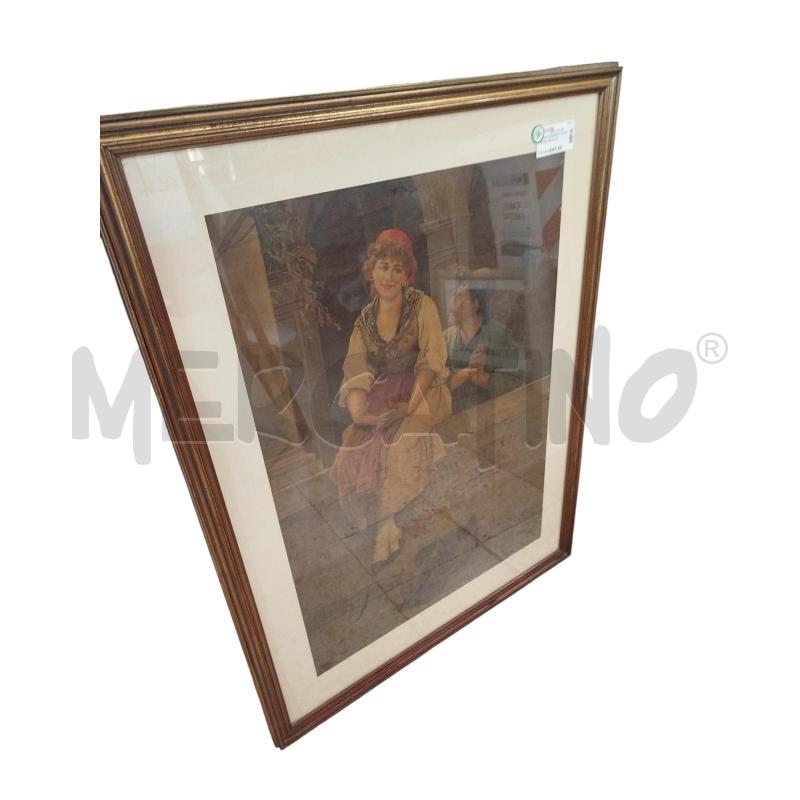 QUADRO GRANDE STAMPA COPPIA, RAGAZZA SEDUTA | Mercatino dell'Usato Chieri 2