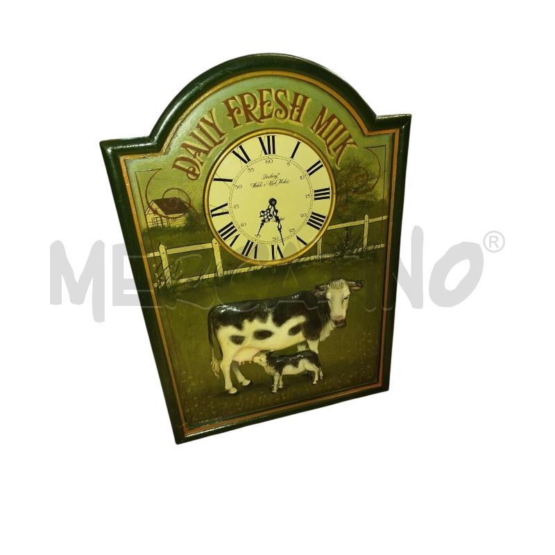 QUADRO LEGNO DA TAVERNA DAILY FRESH MILK OROLOGIO  | Mercatino dell'Usato Chieri 1