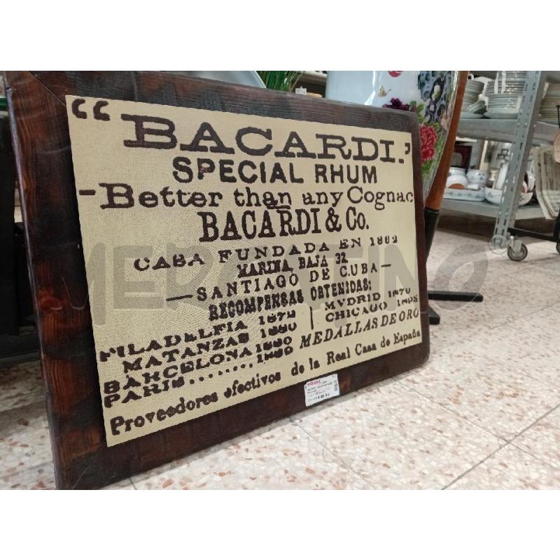 QUADRO LEGNO METALLO BACARDI | Mercatino dell'Usato Chieri 1