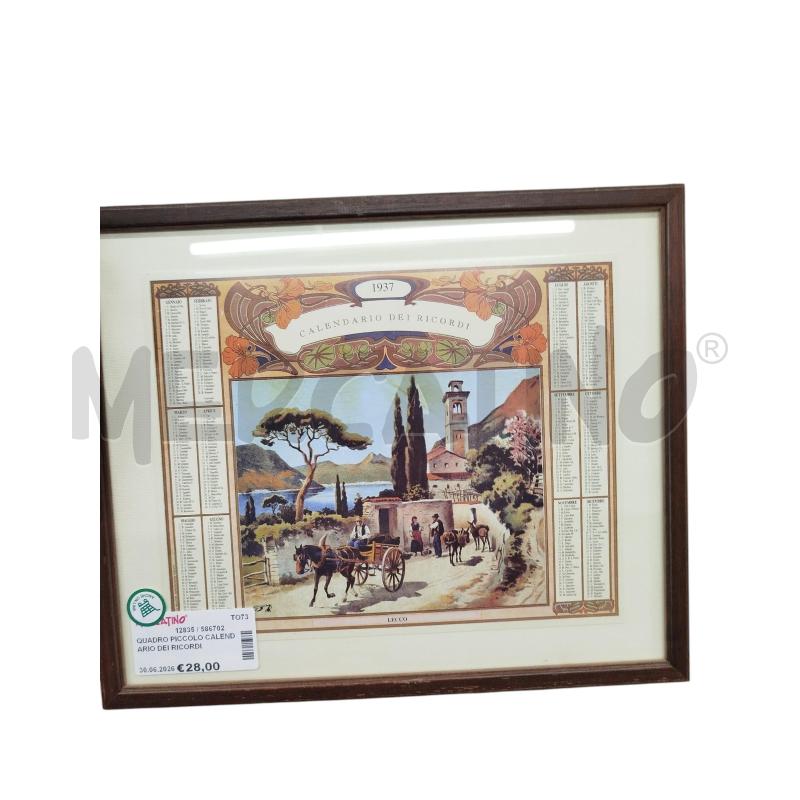 QUADRO PICCOLO CALENDARIO DEI RICORDI 1937 | Mercatino dell'Usato Chieri 2