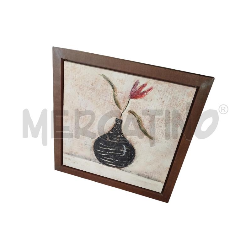 QUADRO QUADRATO DIPINTO VASO UN FIORE | Mercatino dell'Usato Chieri 1
