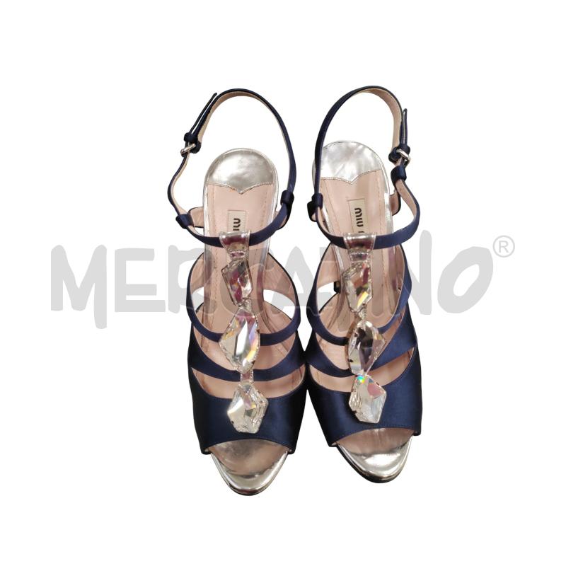 SANDALI DONNA MIUMIU BLU CRISTALLI | Mercatino dell'Usato Chieri 1