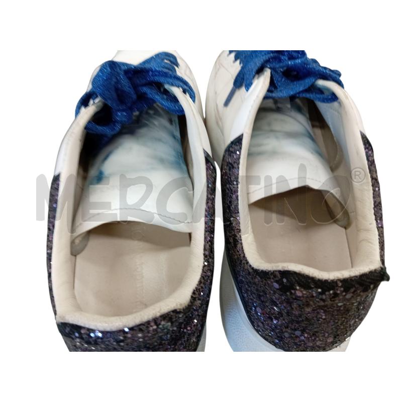 SCARPE DONNA BIANCHE ALEXANDER MCQUEEN LACCI BLU GLITTER DIF  | Mercatino dell'Usato Chieri 3