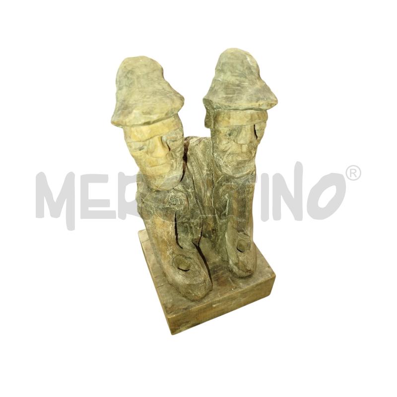 SCULTURA FIORASO DUE UOMINI IN LEGNO | Mercatino dell'Usato Chieri 1
