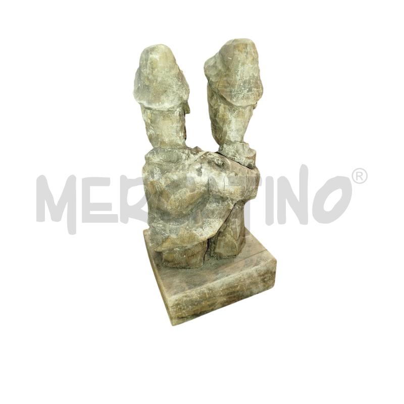 SCULTURA FIORASO DUE UOMINI IN LEGNO | Mercatino dell'Usato Chieri 2