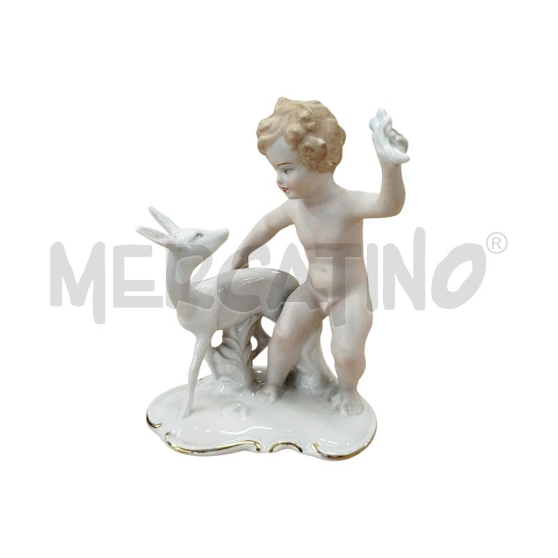 SOPRAMMOBILE  PORCELLANA SCHAUBACK KUNST BIMBO CON ANIMALE | Mercatino dell'Usato Chieri 1